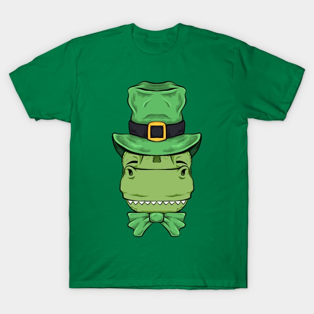 t rex st patricks day dinosaur funny T-Shirt by the house of parodies